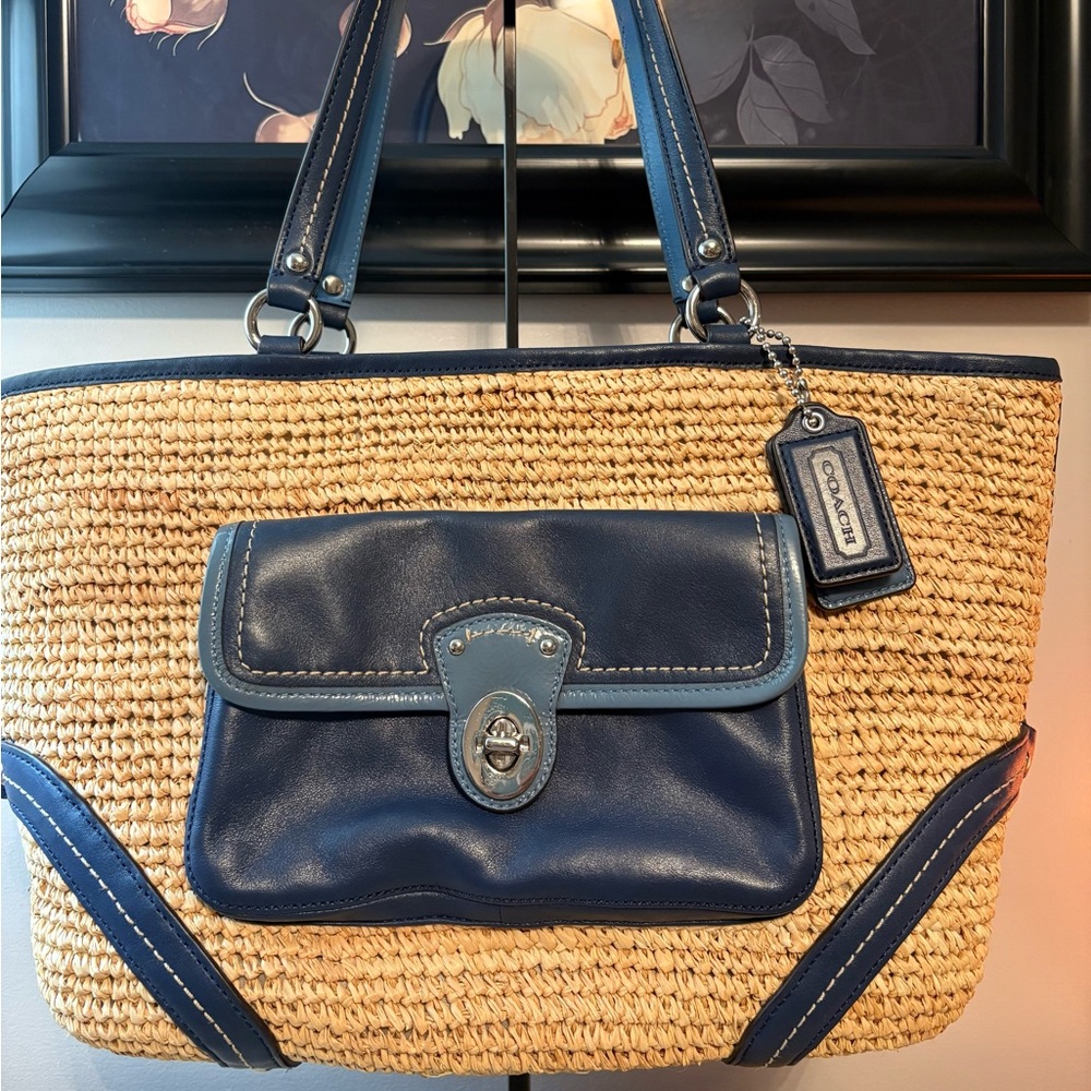 Coach Raffia Tote - Picture 3 of 11